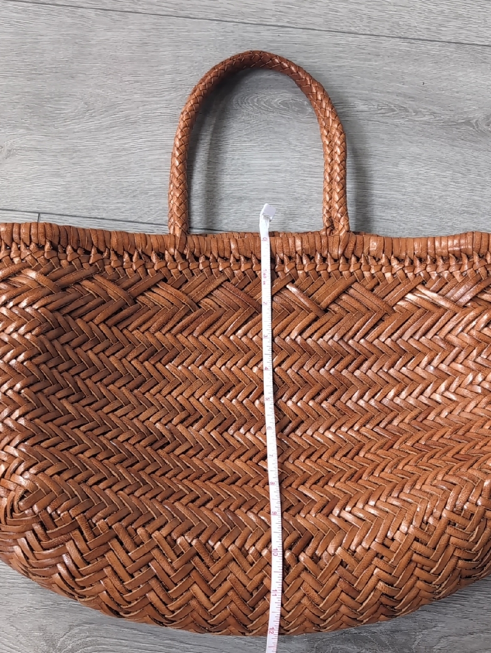 Dragon Diffusion Triple Jump Small Woven Leather Tote - Picture 8 of 16